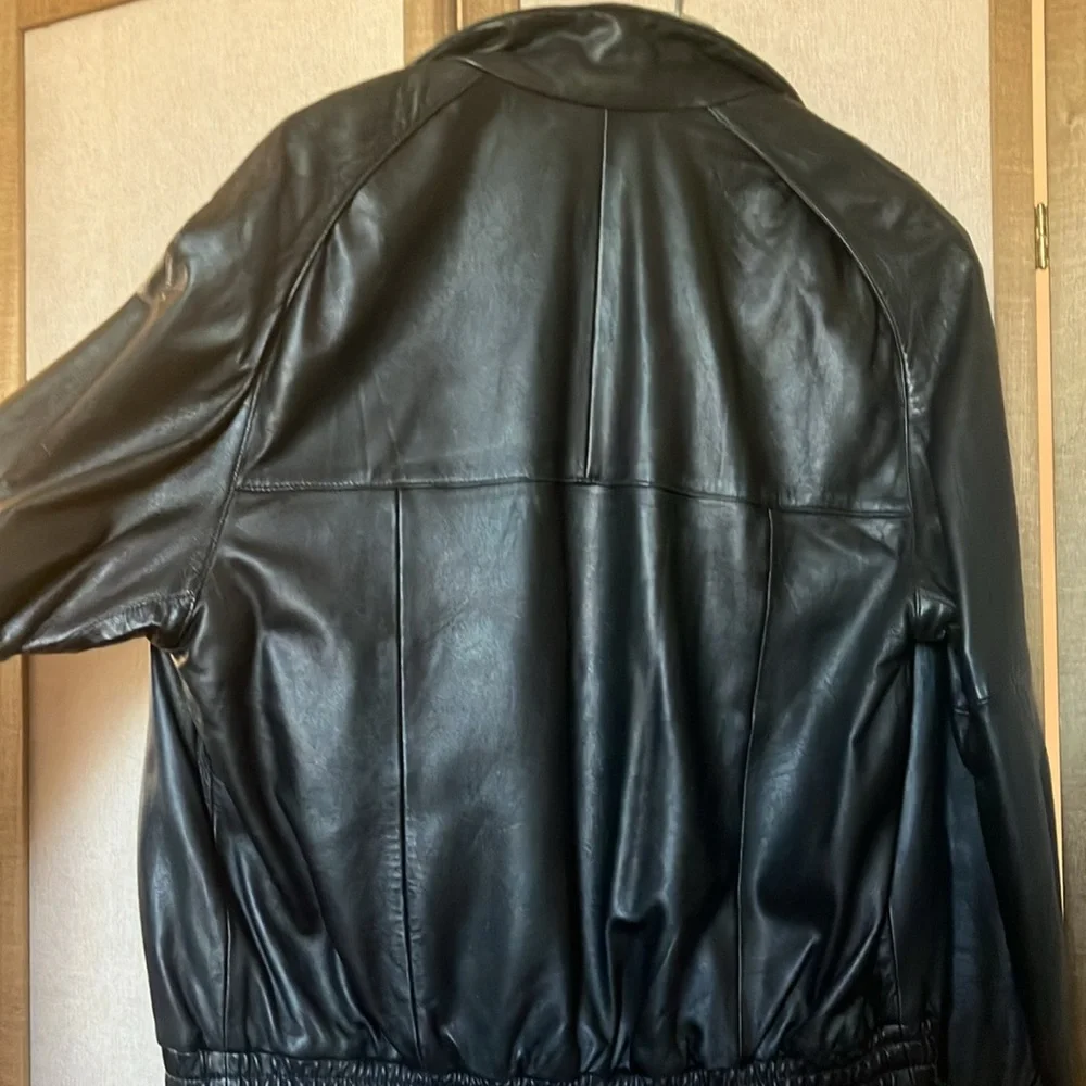 FINAL MARKDOWN Doral 5th ave Black Leather Jacket for Men 42